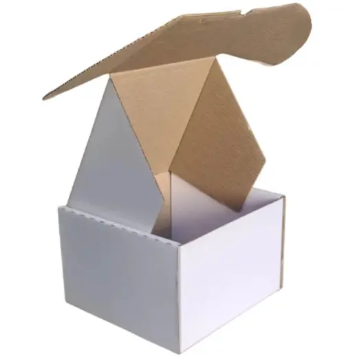 Shipping Box - Tall Square White Open